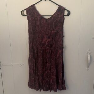 Urban Outfitters Burgundy Paisley Mini Dress